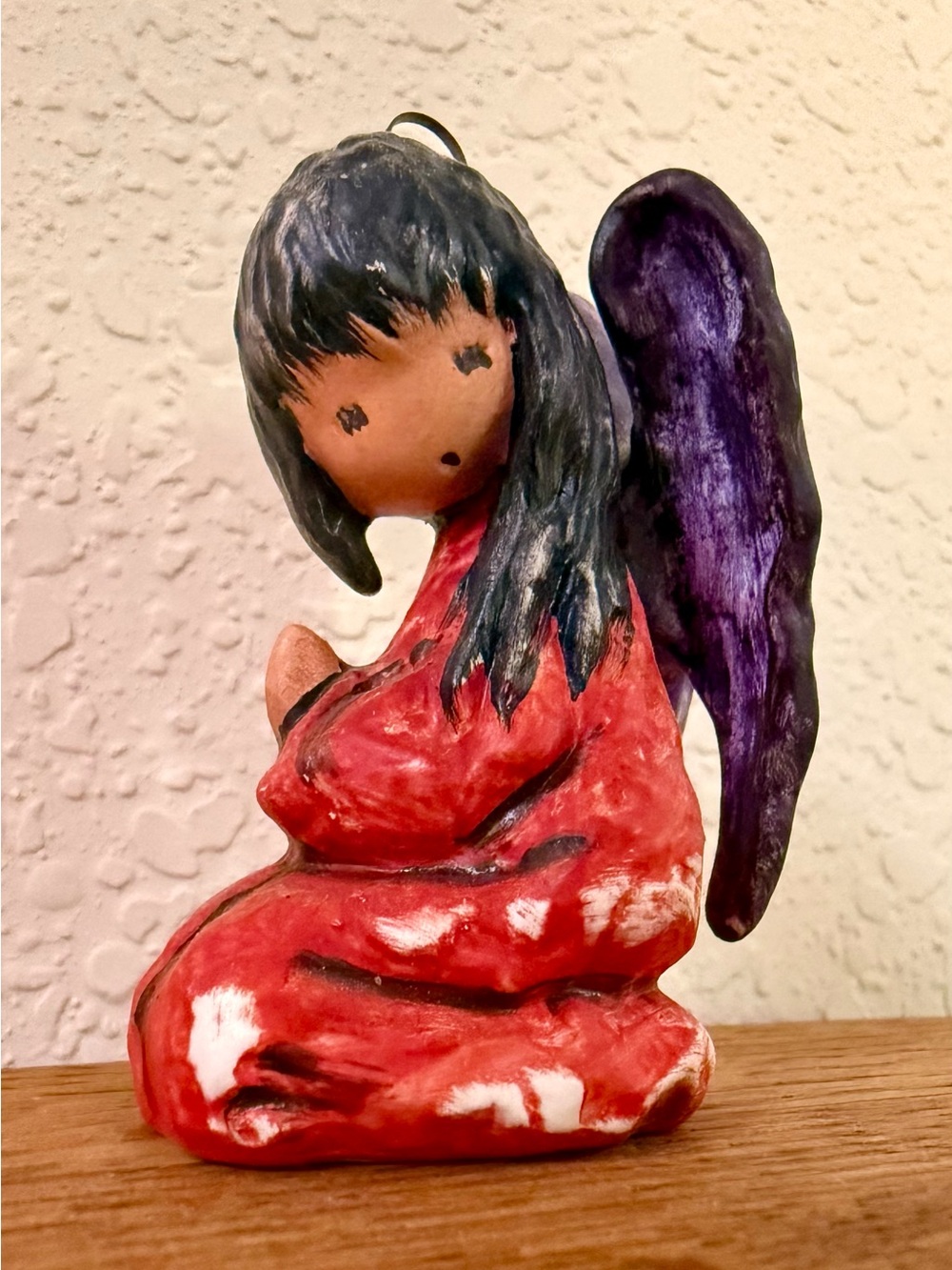 Vintage 1980s Goebel DeGrazia "A Christmas Prayer" Kneeling Angel Ornament